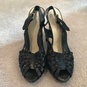 Nine West Black Open-Toe Heels